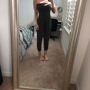 Olive green strapless jumpsuit from agaci